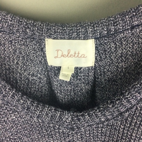 Anthropologie Deletta Millipa Cold Shoulder Oversized Raw Trim Sweater Sz Small - Picture 5 of 13